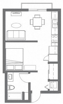 Apartments in Everett WA - The Waterline - One Bed
